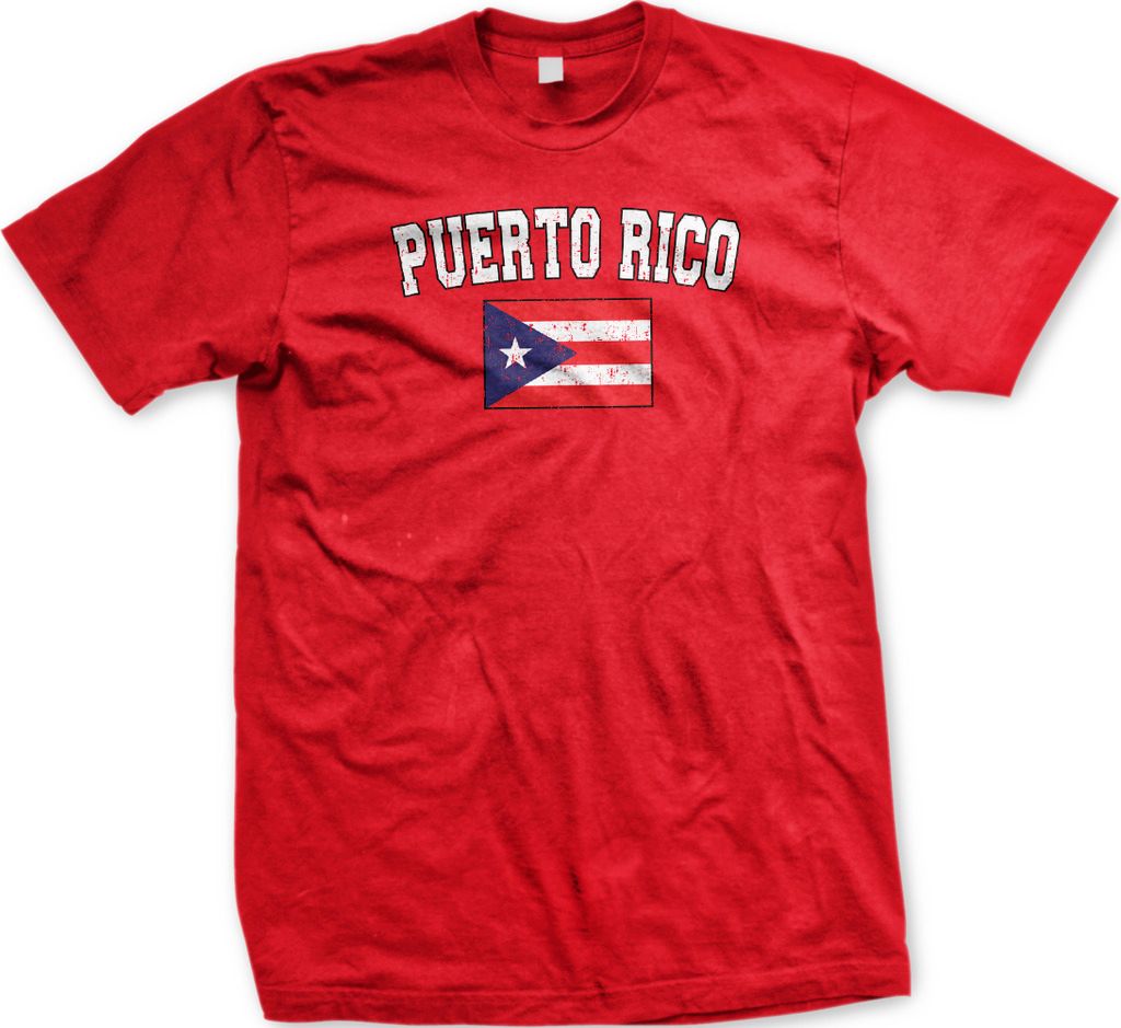 Distressed Puerto Rico Soccer Flag - Puerto Rican PR Pride Mens T-shirt